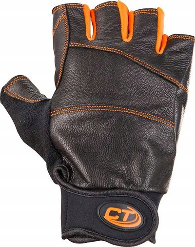 Doreza ngjitje Climbing Technology Progrip Ferrata, lëkurë dhie, me gishta të shkurtër, të zeza