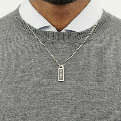 Varëse për meshkuj Hugo Boss Kassy Emblem 1580677, e argjendtë/ e zezë