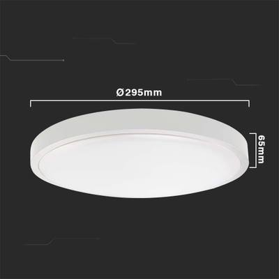 Plafonierë LED me sensor 295mm, 24W, 2400 lumen 4000K, e bardhë