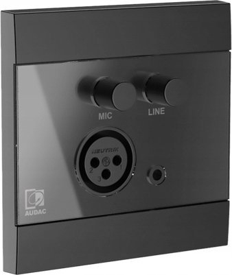 Panel muri audio Audac WP205 ARES5A, hyrje mikrofon edhe line, 80 x 80 mm, i bardhë