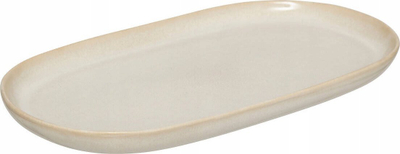Pjatë dekorative Atmosphera Terre Inconnue, qeramike stoneware, 30x18cm, beige