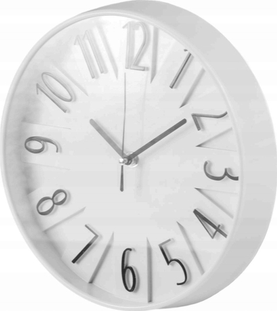 Orë muri Home &amp; Styling Collection, diametër 24.8 cm, plastikë, e bardhë
