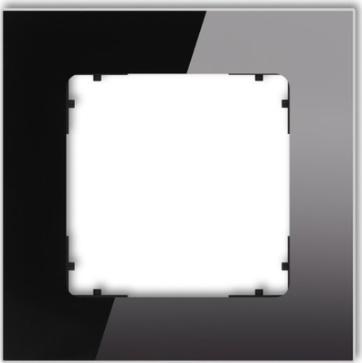 Kornizë dekorative Karlik Icon Single Square, efekt xhami, për prizë dhe çelës, e zezë