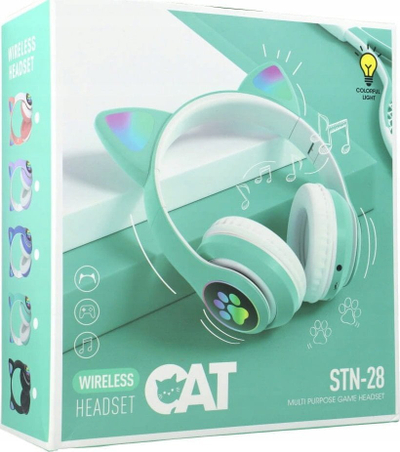 Kufje pa tela Protect Cat Ears, Bluetooth 5.0, RGB, mente