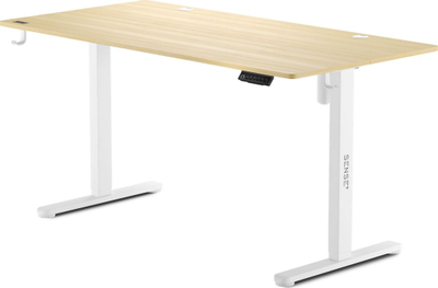Tavolinë SENSE7 Nojo, 140cm x 70cm, e bardhë/ druri e hapur
