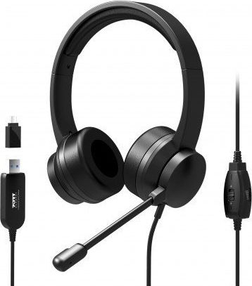 Kufje Port Designs 901605, over ear, USB, të zeza
