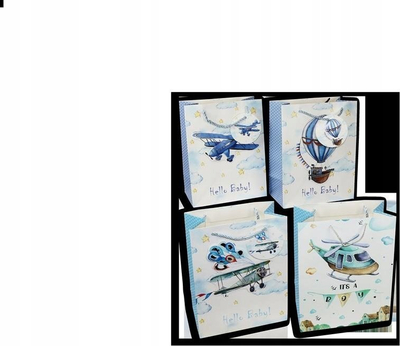 Set qese dhuratash Ferment, 12 copë, dizajn baby boy, blu