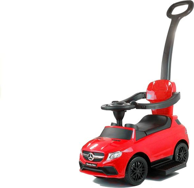 Makinë lodër shtytëse Mercedes 3288, 3 në 1, timon me muzikë, e kuqe