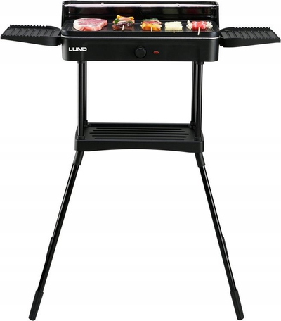 Grill elektrik për kopsht Ribbed Plate, 2200W, sipërfaqe e madhe pjekje, i zi