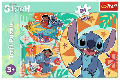 Puzzle maxi Trefl Lilo and Stitch Happy Day, 24 pjesë, 60x40 cm, shumëngjyrësh