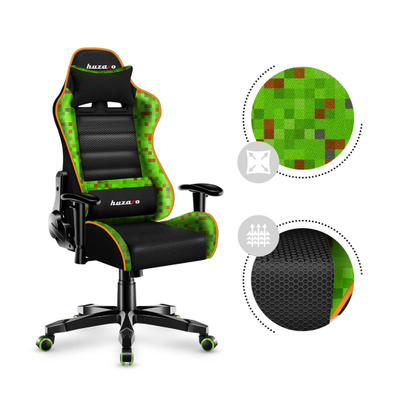 Karrige lojërash për fëmijë Huzaro Ranger 6.0 Pixel Mesh, 130 kg, 100-160 cm, e zezë