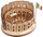 Model druri UGEARS Roman Colosseum, vetë-montim, miniaturë dekorative, ngjyrë druri natyrale