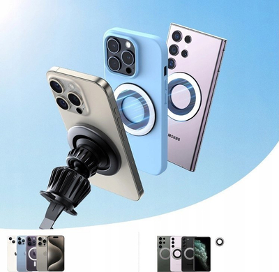 Mbajtëse magnetike makine Joyroom JR-ZS406, për grilë ajri, rrotullim 360°, e zezë