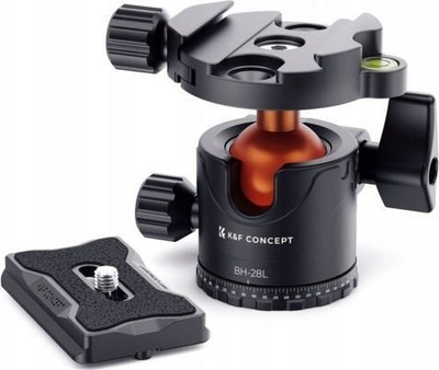 Kokë tripod K&amp;F Concept BH-28L, kapacitet 10kg, montim 1/4" 3/8", e zezë
