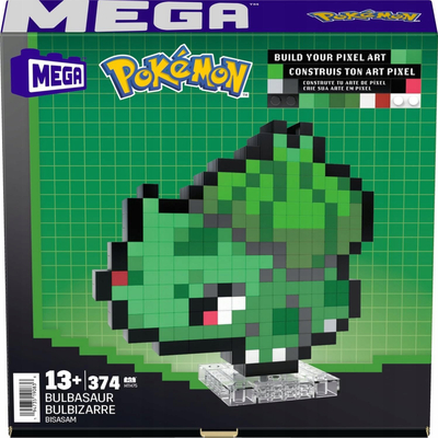 Set ndërtimi Mega Pokémon Bulbasaur, 374 copa, 15 cm, jeshil