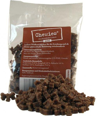 Shujta për qen Chewies Mini Game Bones, 125g, për raca të vogla