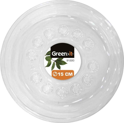 Pjatë nën vazo Green>it 91220, plastike, Ø15 cm, transparente