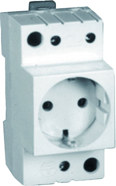 Prizë modulare Eti Polam Schuko, 2P+E 16A 230V, për shinë DIN, gri