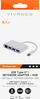 Adapter rrjeti USB C Vivanco 45388, USB 3.1 Gen 1, 3x USB A RJ45, i bardhë