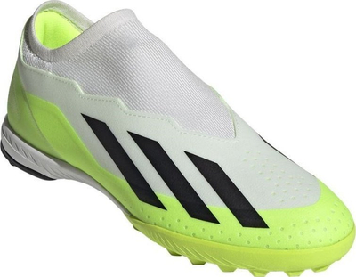 Këpucë futbolli Adidas X Crazyfast.3 LL TF ID9346, turf, pa lidhëse, të bardha me neone