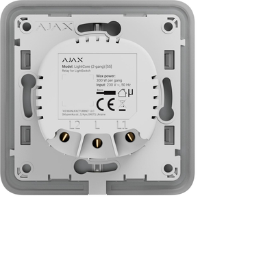 Dimer inteligjent Ajax LightCore Dimmer, montim vertikal, i bardhë