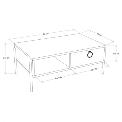 Tavolinë për kafe karamel-arre 90×56×37,5 cm (HM9247.04)