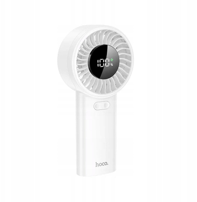 Ventilator dore Hoco HX62, portativ, me bateri, i bardhë