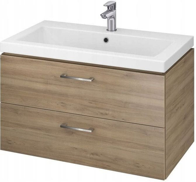 Lavabo me dollap Cersanit Lara 80 cm, kabinet banjoje, e bardhë