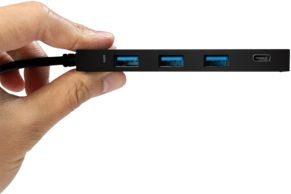 USB-C концентратор LogiLink UA0311, 3.2 Gen 2, 4 порти, црн