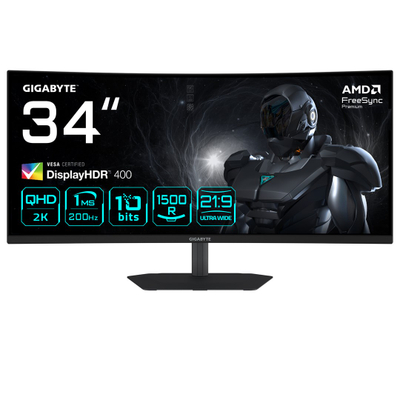 Monitor gaming i harkum GIGABYTE G34WQC2, 34\", WQHD 200Hz, i zi