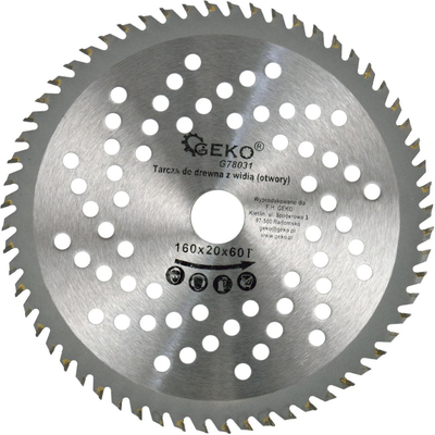 Кружен нож за дрво Geko Wood Saw Blade 160mm, 60T, со отвори за ладење