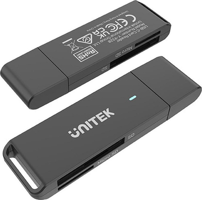 Lexues kartelash Unitek, USB-C, SD dhe microSD, i zi