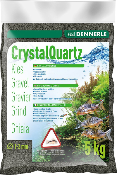 Zhavorr kuarci për akuarium Dennerle Crystalline Black Diamond, granula 1–2 mm, 10 kg, i zi