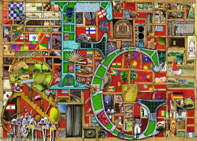 Puzzle Ravensburger Awesome Alphabet F &amp; G, 1000 copa, 70 x 50 cm, shumëngjyrësh