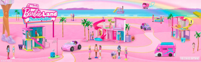 Set lodër Barbie Mini BarbieLand Doll and Vehicle, kukull 3.8 cm, avion Dreamplane me ndryshim ngjyre, shumëngjyrësh