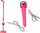 Lodër mikrofon Leantoys Sing Microphone, me qëndrim që rregullohet, me drita, rozë