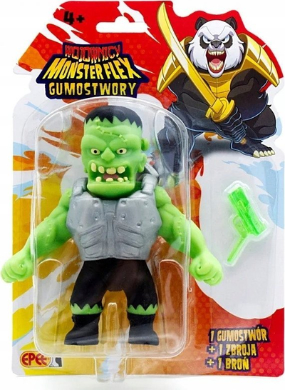 Figurë lodër Epee Monsterflex Warriors Frankenstein, gome elastike, me pistoletë, jeshile