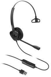 Kufje me mikrofon Fanvil HT301-U, USB, njëanëshe, të zeza