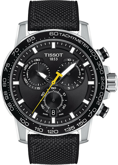 Orë dore për meshkuj Tissot Supersport Chrono, e zezë