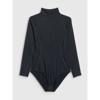 Термичка блуза за жени 4F Brushed Underwear, долги ракави, висока јака, црна