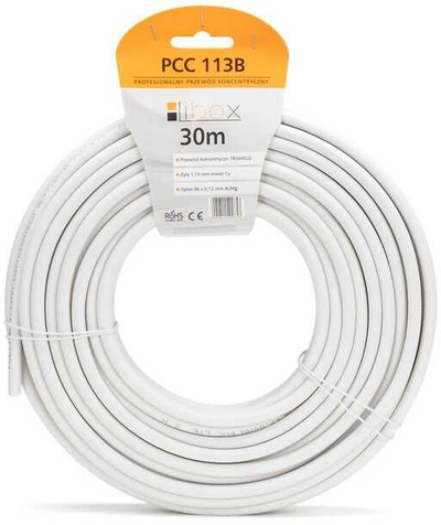 Kabllo koaksiale SAT Libox PCC113B, 30m, e bardhë