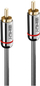 Kabllo audio Lindy Cromo Line RCA, 1m, koaksial, gri