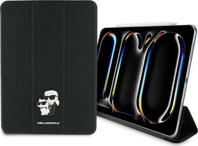 Mbulesë tableti Karl Lagerfeld KLFC11PM24SAKCK për iPad Pro 11", book cover, Saffiano, e zezë