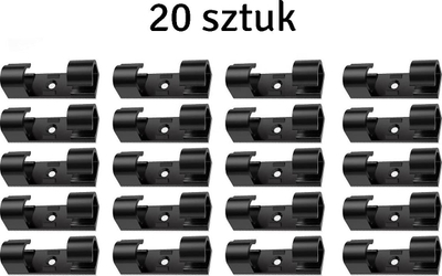 Klipe organizuese kabllosh AG702D, me ngjitës 3M, set me 20 copë, ngjyrë e zezë