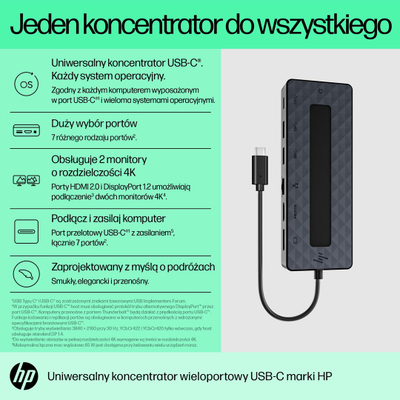 Stacion dokimi HP Universal USB-C Multiport Hub, i zi