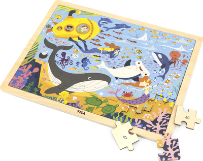 Puzzle druri Viga 44583, 48 copa, deti dhe banorët, shumëngjyrësh
