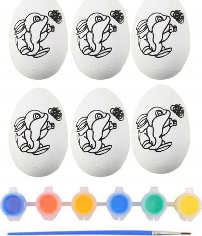 Set lodrash LEAN Toys, 6 vezë stiropori për pikturim, motiv lepurushi, shumëngjyrëshe