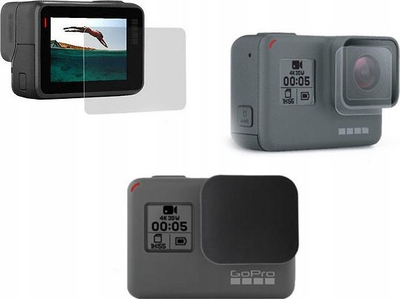 Set aksesorësh XREC për GoPro Hero 5 6 7 Black, kapak lentje, mbrojtëse ekrani polikarbonat, i zi