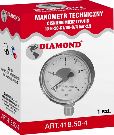 Manometër presioni 6 bar 0101, 63mm, dalje anësore 1/4"