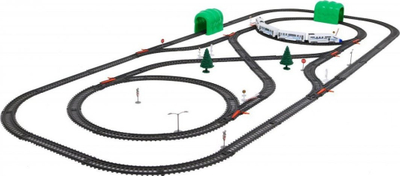 Set lodër treni BSQ Power Train World, 70 elemente, 9 m shina, i bardhë